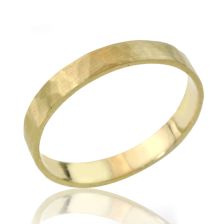 Classic Hammered Matte Wedding Band In 14k Gold