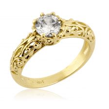Openwork Bombay Style Diamond Engagement Ring