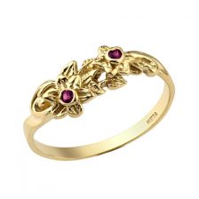 Rare Ruby Floral Ring