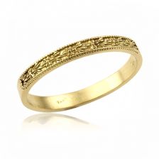 Yellow Gold Vintage Style Floral Band