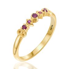 Decorated Delicate Ruby Ring 