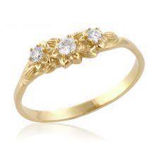 Petite Floral Nouveau Ring Yellow Gold