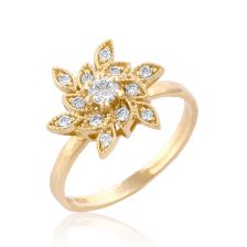Victorian Style Diamond Flower Ring