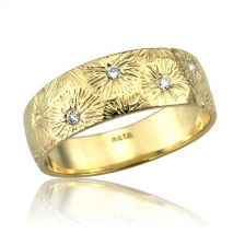 Diamond Art Nouveau Sunburst Ring