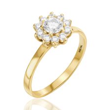Princess Diana Diamond Hammered Engagement Ring 