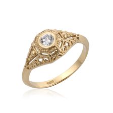 Victorian Bezel Set Diamond Engagement Ring