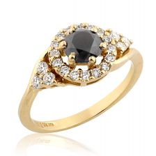 Art Deco Floating Halo Diamond Engagement Ring