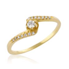 Delicate Twist Yellow Gold Engagement Ring