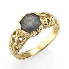 Labradorite Crown Gold Ring