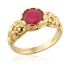 Ruby Crown Yellow Gold Ring