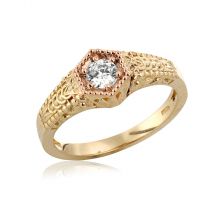 Baroque Inspired Diamond Ring Solid Gold