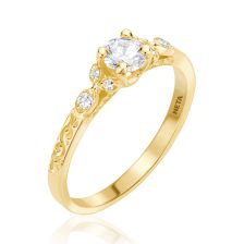 Delicate Nouveau Diamond Engagement Ring 
