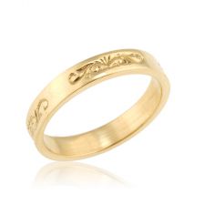Classic Wedding Band with Vintage Style Engravings