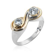 Unique Two Toned Infinity Diamond Ring