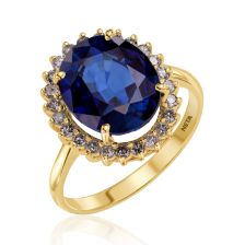 Sapphire & Diamonds Victorian Style Ring