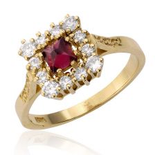 Lucy Garnet and Diamond Ring