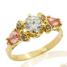 Pink Art Nouveau Style Diamond Engagement Ring