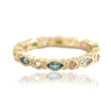 Edwardian Tourmaline Gemstones Eternity Ring