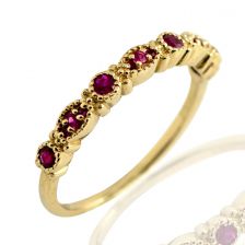 Edwardian Ruby Half Eternity Ring 14k Gold