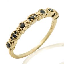 Black Diamond Edwardian Half Eternity Ring