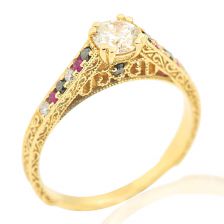 Edwardian Mixed Gemstone Engagement Ring