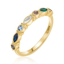 Edwardian Eternity Ring with Mixed Gemstones