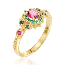 Vintage floral Gemstones Ring