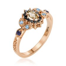 Vintage floral Gemstones Ring