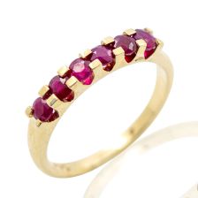 Half Eternity Pave Ruby Stacking Ring