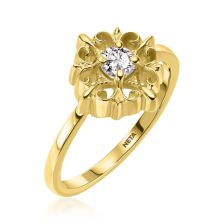 Antique Style Ring set with Lab Diamond 