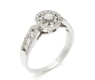 Graduated Triple Pave Halo Exquisite Ring