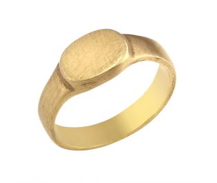 Smooth Yellow Gold Signet Ring 