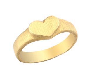 Yellow Gold Heart Shaped Signet Ring