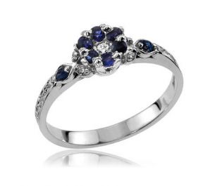 Floral Sapphire Cluster Ring