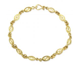 Filigree Link Gold Bracelet