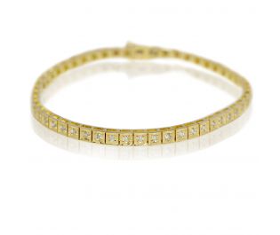 Shimmering Yellow Gold Pave Diamond Timeless Bracelets