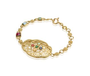 Openwork Inlay Gemstones Bracelet Inspired by Galadriel