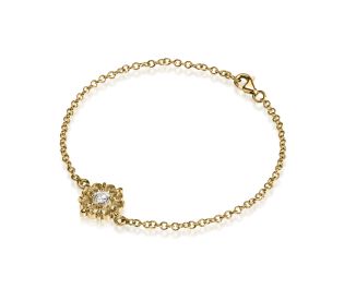 "Malchut" Floral Diamond Gold Bracelet