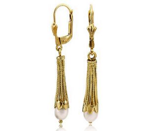 Victorian Style Pearl Drop Earrings 