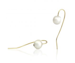 Handmade Earring- Gold Pearl Threaders 