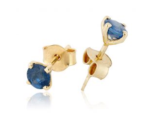 Elegant Gold Sapphire Stud Earrings 