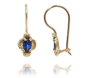 Vintage Flower Inspired Sapphire Earrings