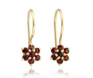 Ravishing Flower Shaped  Gemstone Drop Earrings