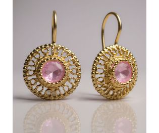 Yellow gold and Aquamarine earrings 