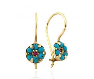 Delicate Turquoise Flower Earrings