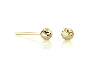 Bright Cut Yellow Gold Studs 