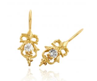 Victorian Style Diamond Bow Earrings