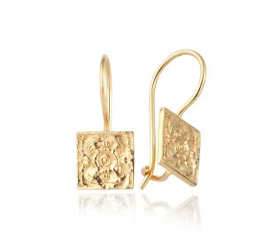 Vintage Style Engraved Drop Earrings 