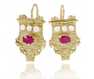 Baroque Inspired Earrings 14k