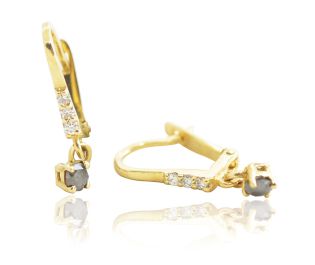 Elegant Rough Diamond Leverback Earrings
